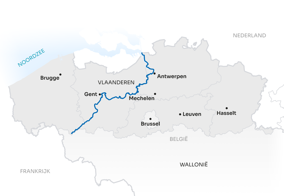 Map Flanders NL Schelde